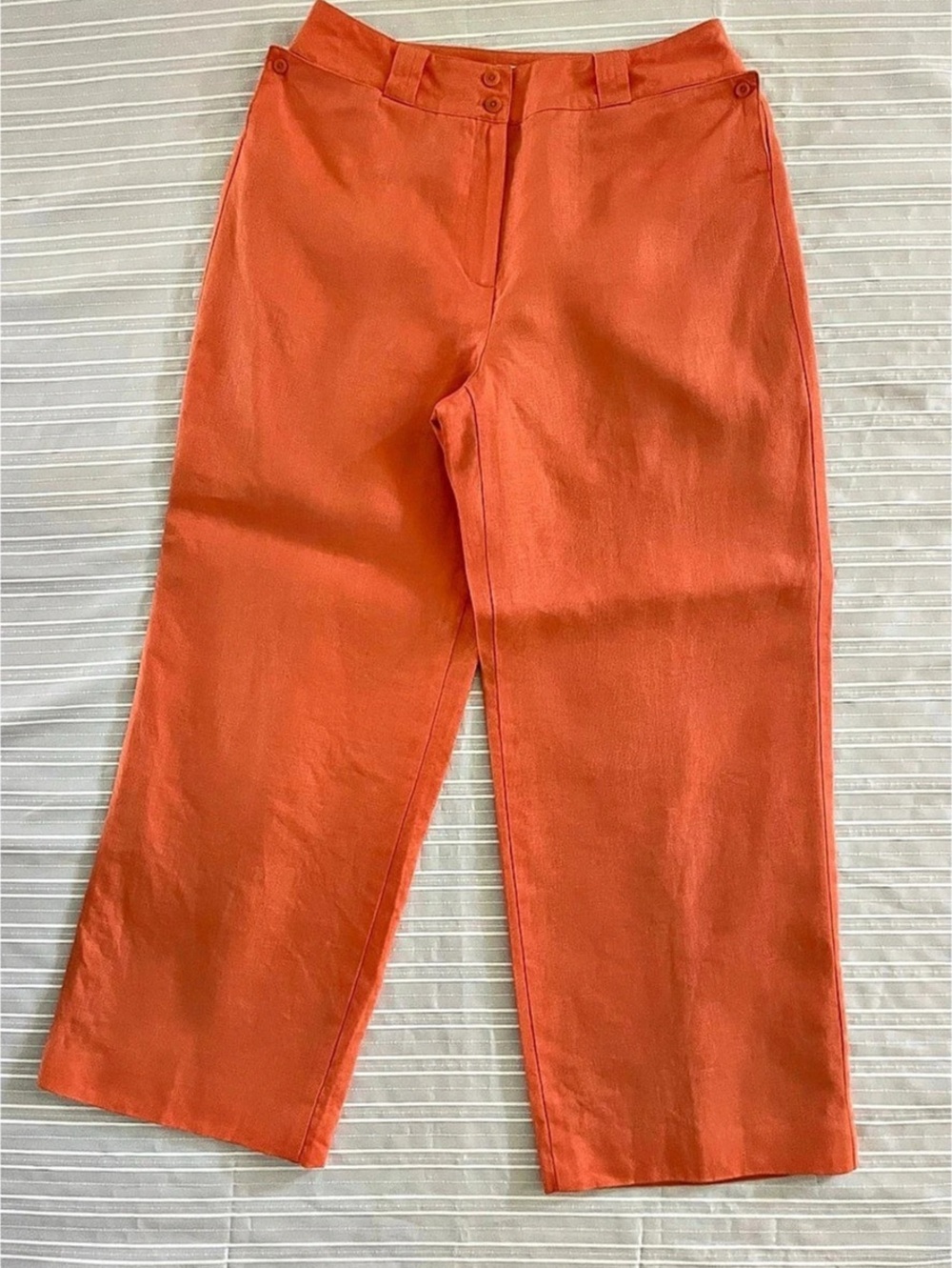 Talbots Irish Linen Salmon Wide Leg Linen Pants Size 4